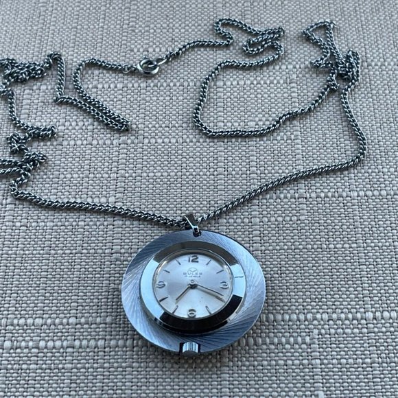 Buler Sea Pocket Watch Vintage Swiss Made 17 Jewels hand winding Watch Necklace - Picture 5 of 10